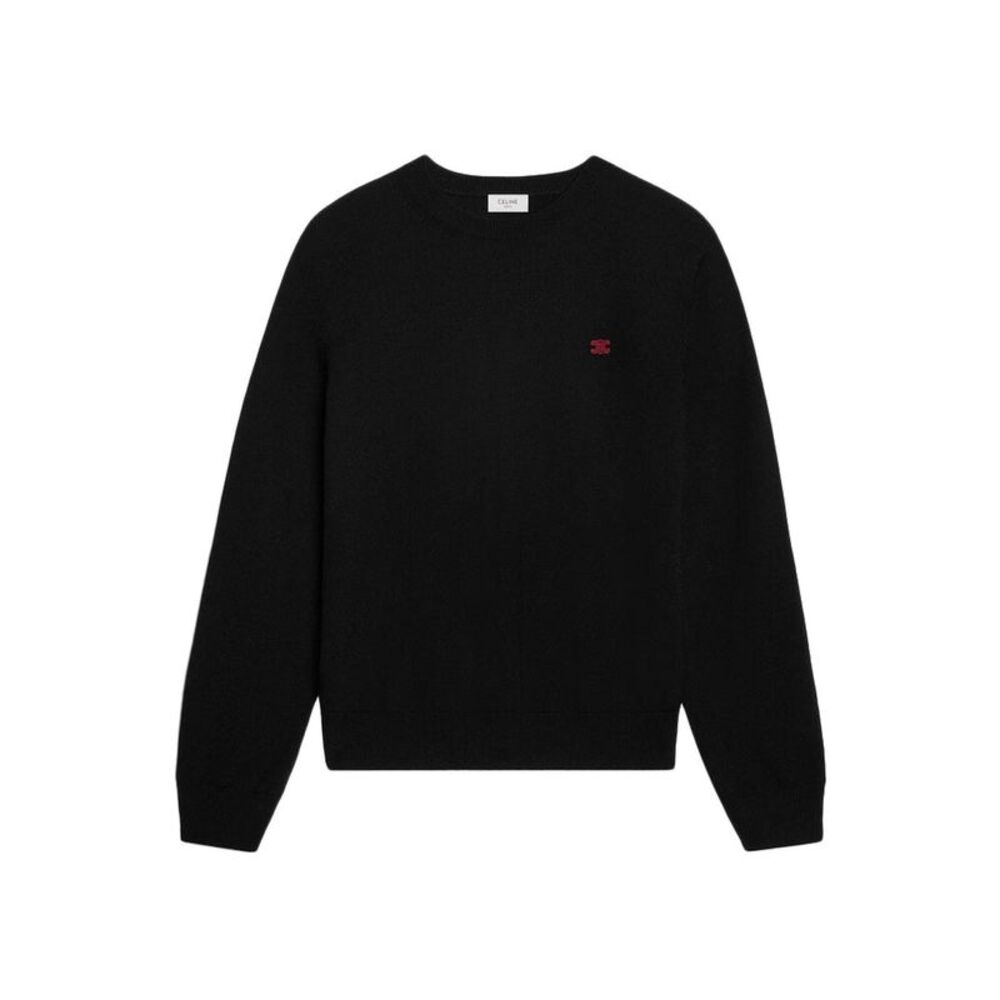 Celine Men Fine Wool Sweater With Triomphe Embroidery